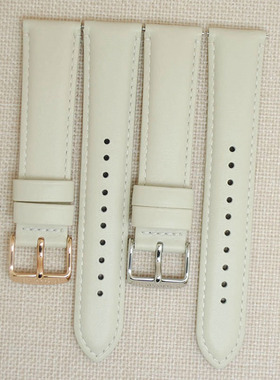 FOSSIL表带20mm小牛皮真皮白色ES4198BQ1008BQ1706BQ2163柔软女款