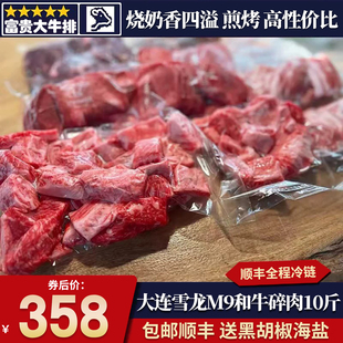 10斤大连雪龙m9和牛碎肉头尾烧烤原切雪花无腌嫩炖煮牛肉套餐 包邮
