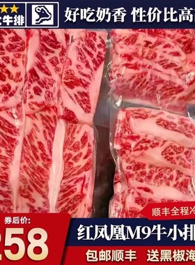 包邮4斤红凤凰m9和牛雪花牛小排烤肉片肋扇原切谷饲非日本m9+牛肉