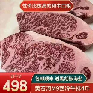 包邮4斤美国m9黄石河西冷牛排谷饲和牛雪花霜降原切健身实惠牛肉