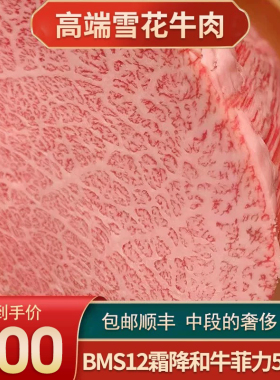 包邮1斤澳洲BMS12和牛雪花菲力牛排中段原切霜降非日本A5神户m12