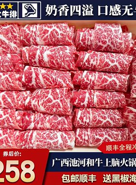 包邮2斤广西河池A5和牛上脑火锅卷寿喜烧烤肉片奶香霜降雪花日式