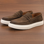 男真皮豆豆鞋 磨砂牛皮一脚蹬男鞋 透气休闲皮鞋 乐福鞋 英伦风懒人鞋