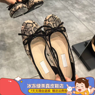 2025年秋季新款优雅蕾丝鞋平底鞋浅口低跟一脚蹬单鞋女鞋EGV03CQ5