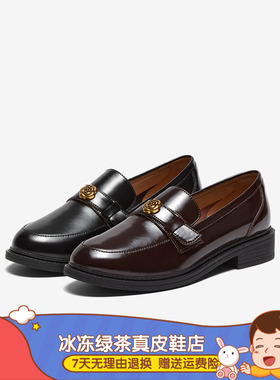 2024秋新款英伦学院风乐福鞋粗跟女皮鞋女单鞋WWE55CA4