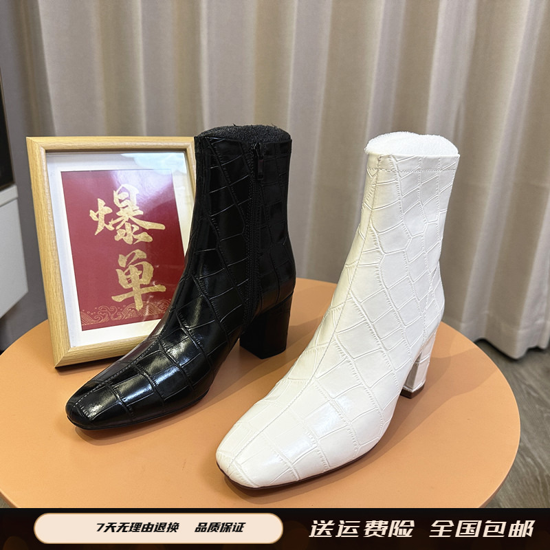 商场同款2025秋冬新款优雅气质时装靴高跟短靴通勤女皮靴EYJ01DD5