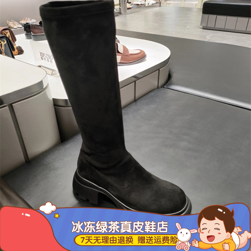商场同款2025秋冬新冬款复古弹力靴长靴高筒靴厚底女靴子Y2564DG5