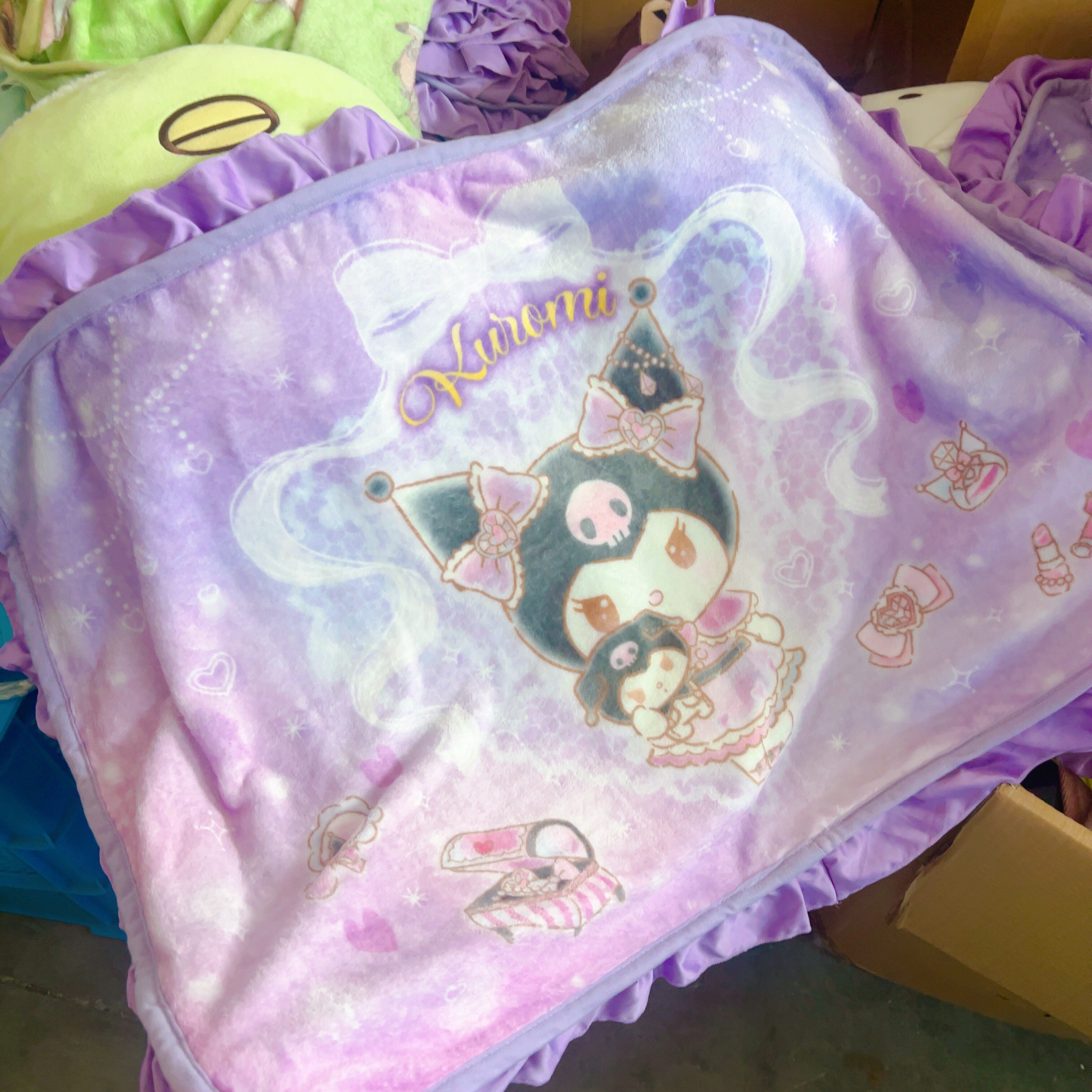 岛国订单  超好看  kuromi 小恶魔 印花 花边 午睡毯 膝盖毯