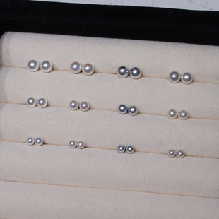 YOUR足银999耳钉养耳天女极光小尺寸珍珠耳钉人造澳白耐看耳饰