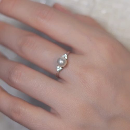 《天使》通体S925纯银戒指可调节小灯泡天然淡水珍珠戒子礼物女