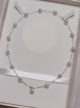 华丽千金大尺寸满天星高级感正圆施家珍珠项链锁骨链礼物女气质