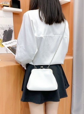 mango链条包女斜挎手机零钱包口金包小巧夏季小众医生包粉红小包