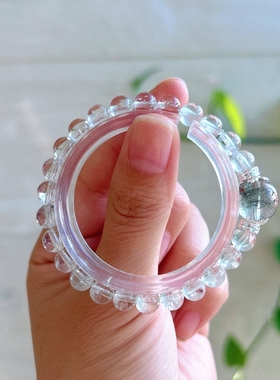 同款天然白水晶绿幽灵手链设计感天然水晶手串新年礼物