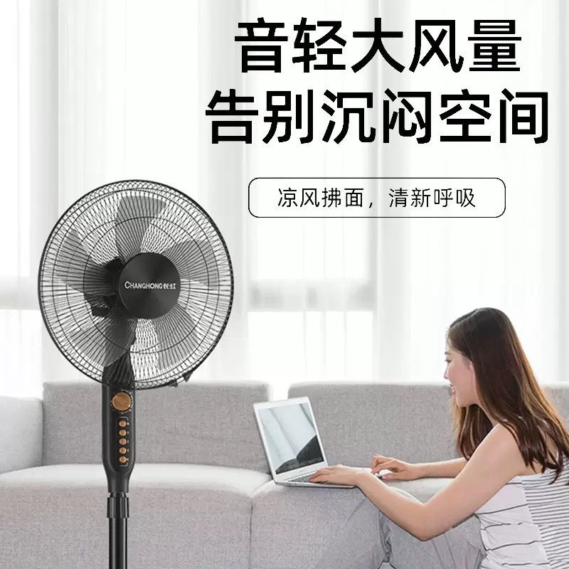 长虹电风扇2025年新款家用静音一级节能风扇卧室大风力落地扇凉爽