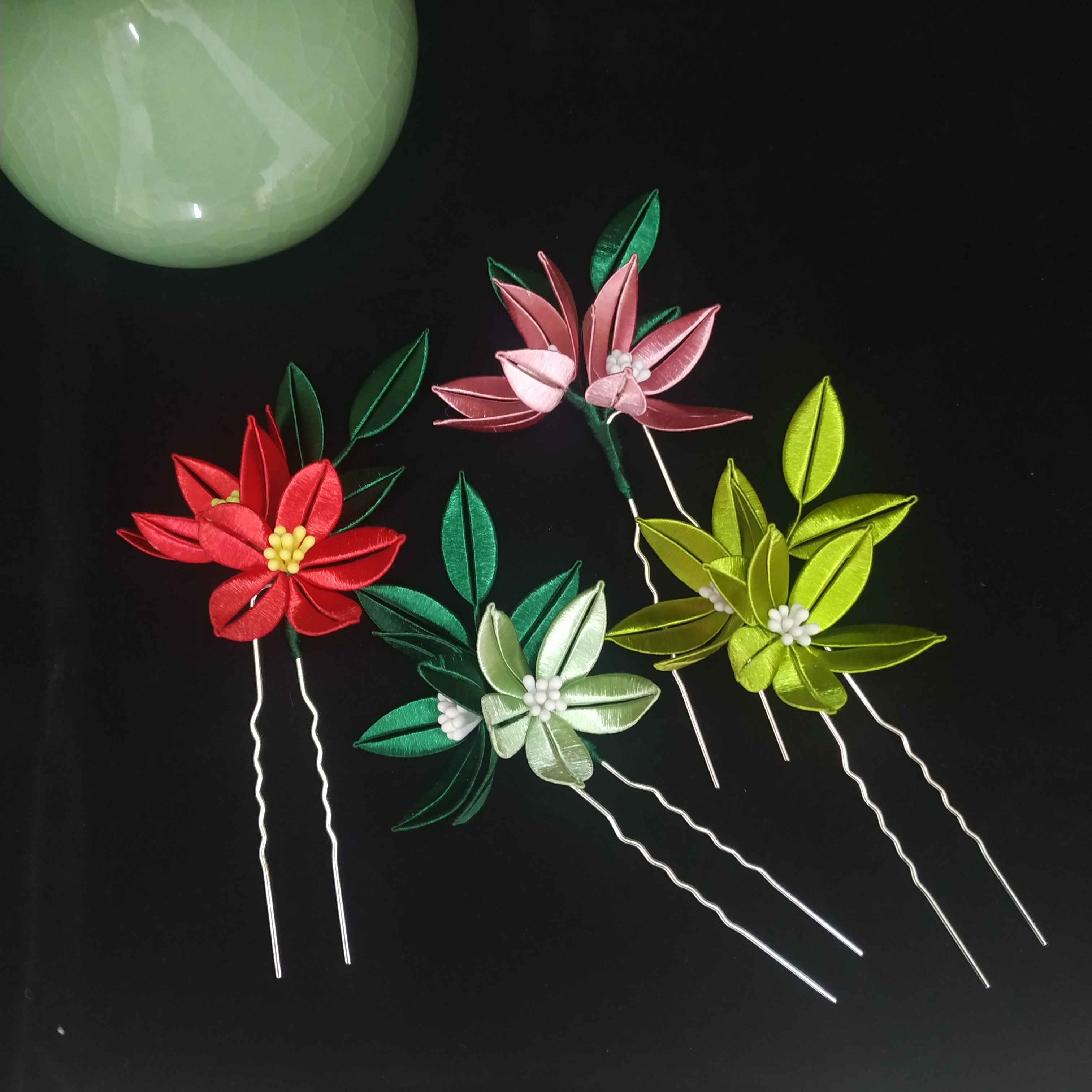 簪禾 缠花成品发饰手工古风汉服日常配饰特价小发簪发饰双生花