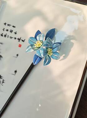 簪禾木簪绒线古风缠花发饰