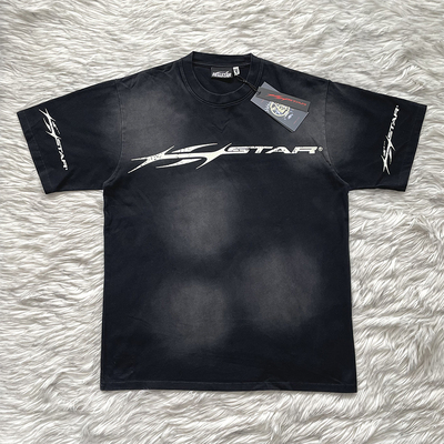 HELLSTAR STUDIOS INS同款大logo 纯棉洗水 短袖 T恤