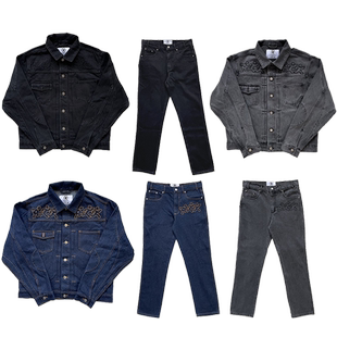 Project Capri Emergency jeans 刺绣欧美风休闲牛仔外套长裤套装