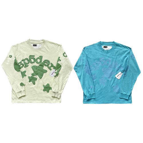 Sp5der worldwide 555555 Beluga Heather Grey休闲长袖T恤
