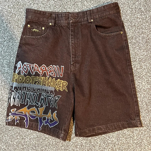 Travis Scott CJ Utopia Tour Earthquaker Shorts 休闲牛仔短裤