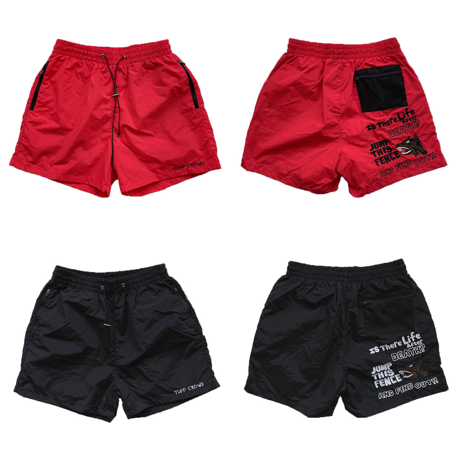 TUFFCROWD短裤潮刺绣