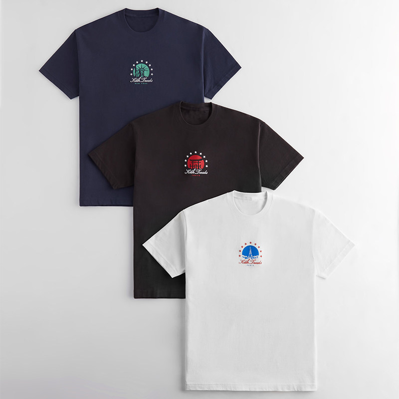 Kith TreatsParis/NewYork/ Tokyo Tour Tee 夏季新品圆领纯棉t恤
