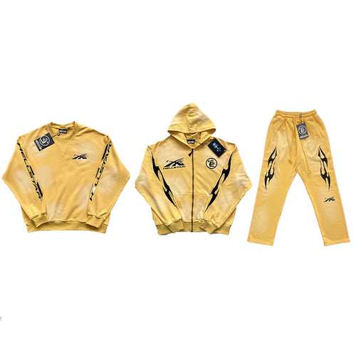 Hellstar Sports Zip Up Hoodie大logo洗水男女纯棉拉链卫衣长裤