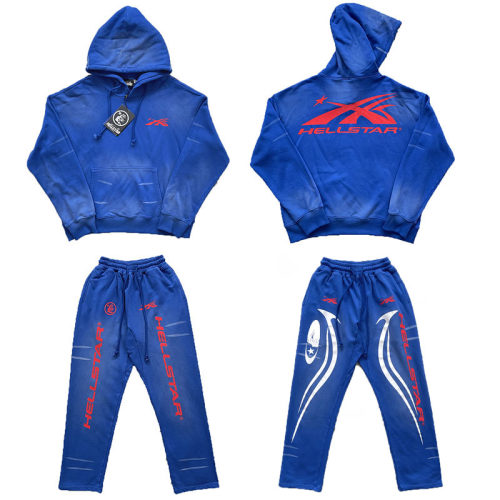 Hellstar Sports Gel Blue Hoodie pants 连帽卫衣长裤套装