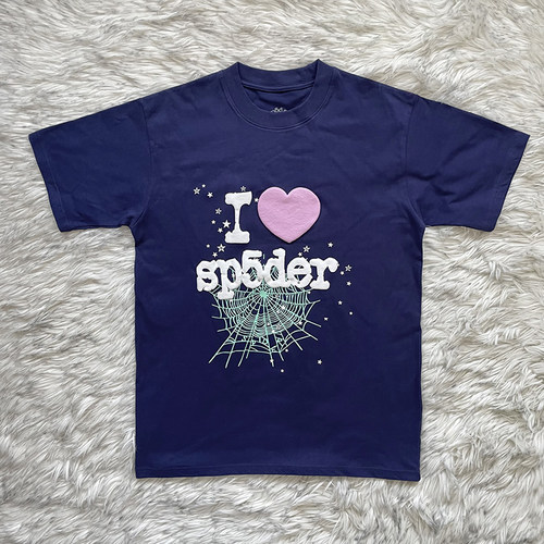 Sp5der 555555 I Heart SP5DER Tee 男女纯棉短袖T恤欧美潮