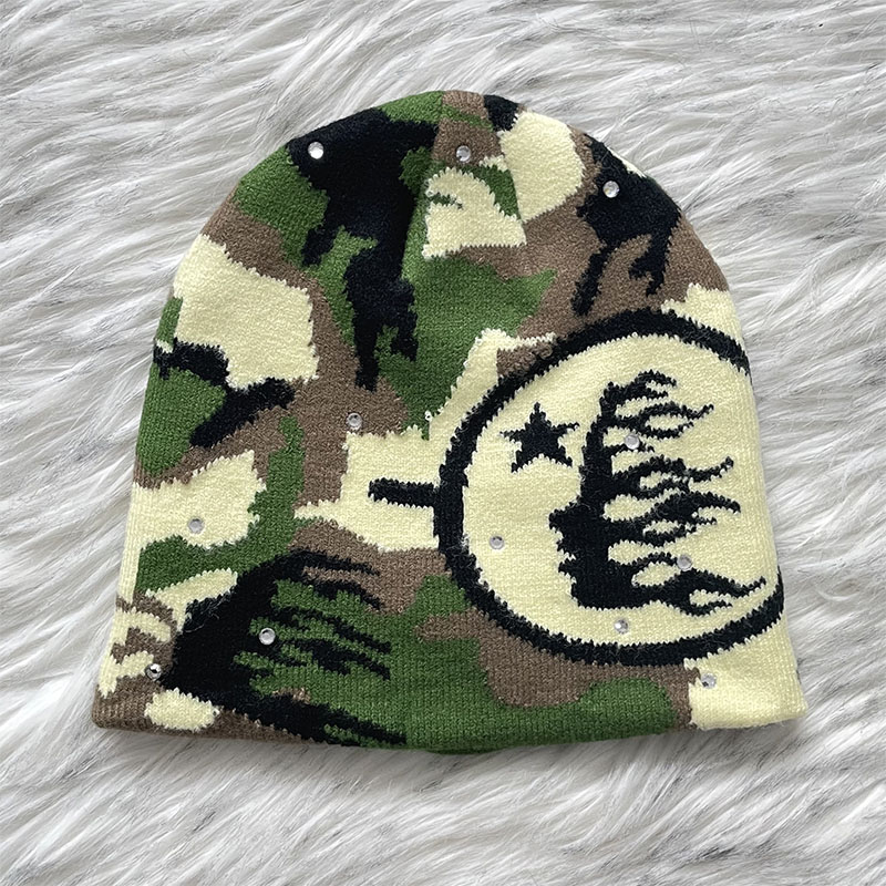 Hellstar Studios logo Sports Flame Beanie 针织休闲毛线冷帽子