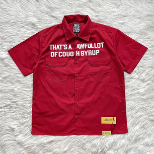 Awful Lot That Syrup字母印花休闲衬衫 Cough