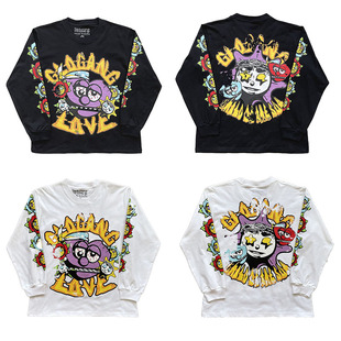 Tee T恤 Boyz Glo Worldwide 長袖 Gang 卡通印花男女款