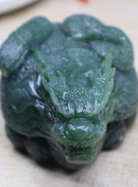 新品毛货天然碧玉龙龟手把件龙龟小摆件包抛光