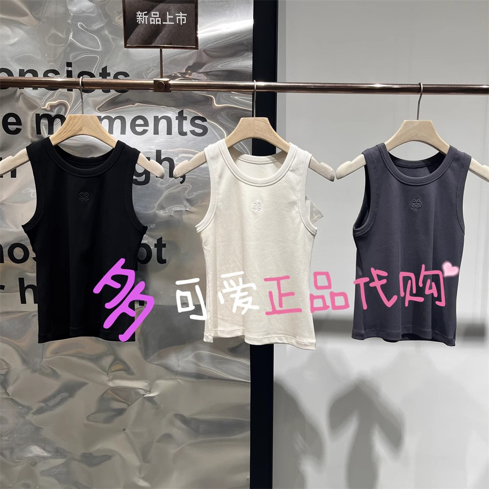 播商场同款背心2025夏款BDS1DD1573新款修身刺绣性感背心诗意淡雅