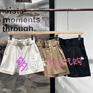 衣播商场同款休闲裤26夏麻感短裤女花苞高腰BDT2KD1639此刻就是好