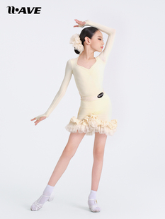 WAVE未午新款拉丁舞服女童冬装练功服舞蹈服上衣【花予香颂】