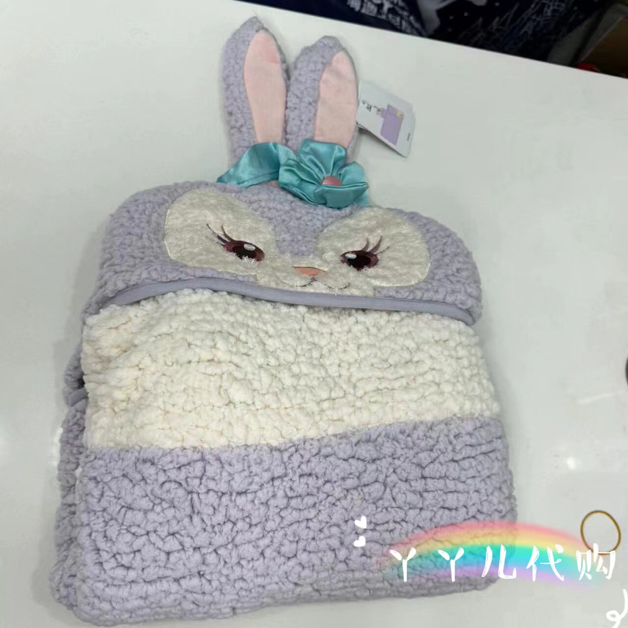 上海迪士尼国内代购 玲娜贝儿可琦安星黛露托尼卡通毛绒披肩 毛毯