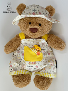 巴塞罗熊手作衣服三丽鸥布丁狗背带裤 可爱出街潮流衣服 渔夫帽套装