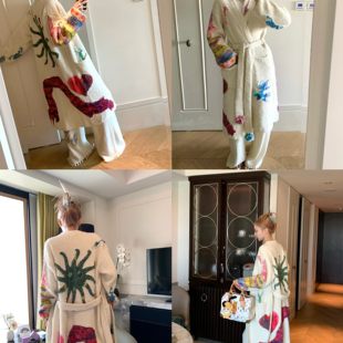 宽松开衫 羊毛外套加厚长袍中长款 浴袍高级感秋冬女 MIMIHADID