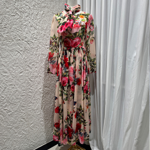 穿搭沙滩海边波西米亚风度假连衣裙春夏新款 优雅气质印花仙气长裙