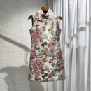 旗袍 少女收腰减龄高定中国风重工艺年轻短款 新中式 改良连衣裙港式