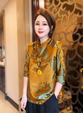 金凤凰桑蚕丝斜襟盘扣新中式上衣