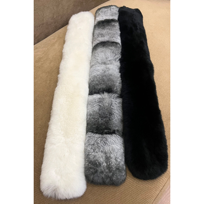 獭兔毛围巾女冬季长款保暖百搭围脖