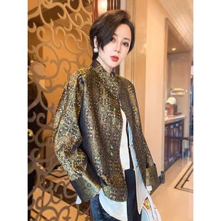 【锦瑟】 双面穿宋锦桑蚕丝新中式外套女新款复古提花上衣