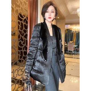 【冬日恋歌】水貂拼接鹅绒服轻国风高级感减龄显瘦外套女