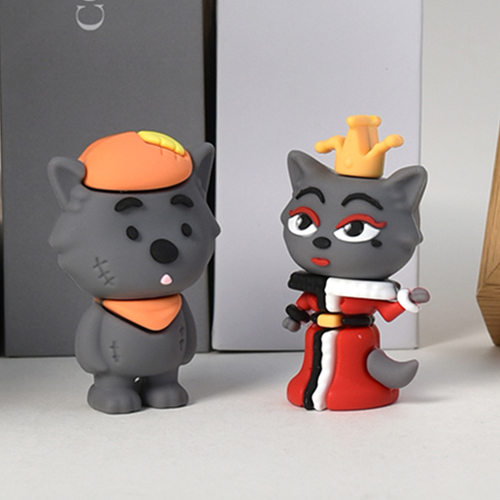 呆呆灰太狼手办公仔灰太狼桌面摆件可爱创意装饰玩具礼物厂家直销