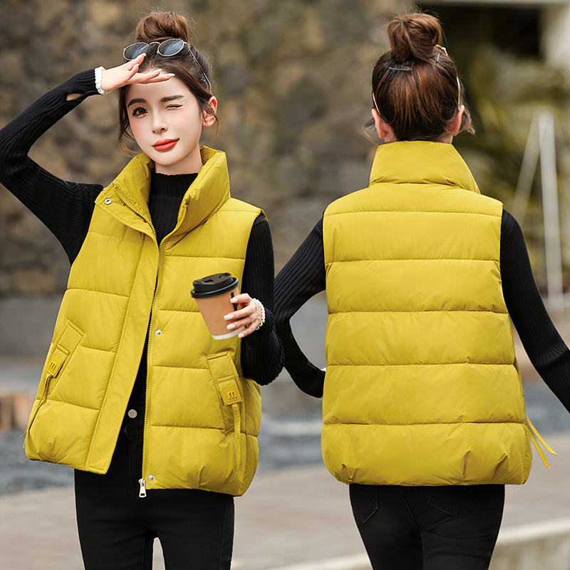 2025新款羽绒棉马甲女短款立领