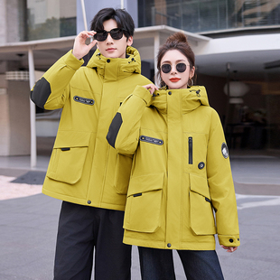 高级感2025新款羽绒棉服女短款连帽加厚宽松棉衣外套棉袄子冲锋衣