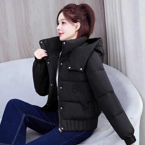 2025新款羽绒棉服女短款连帽显瘦