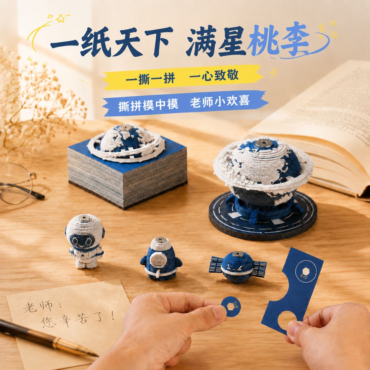 立体便签教师节礼物网红款3D手撕纸雕送老师时年小众有新意ins风